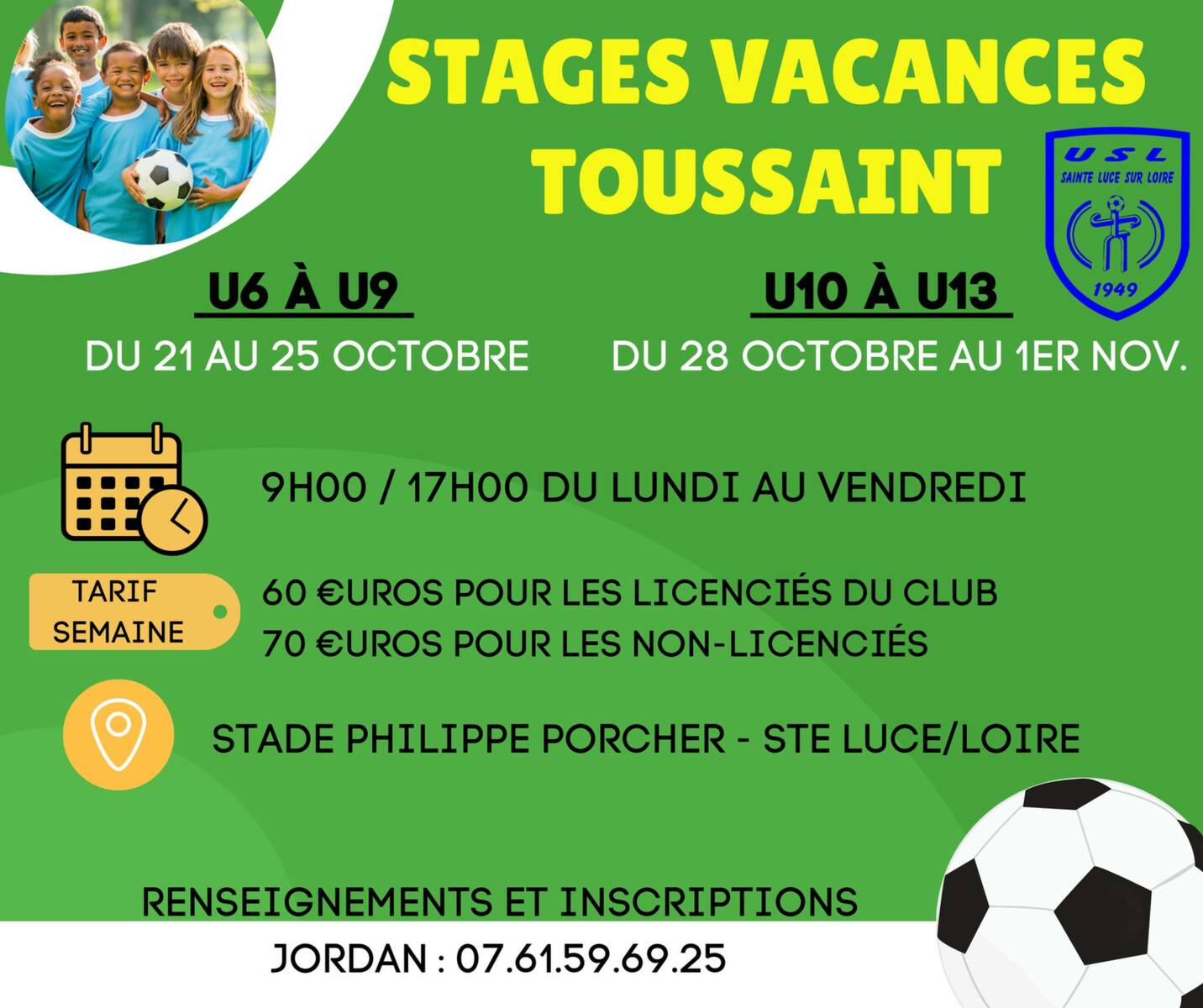 STAGES VACANCES TOUSSAINT