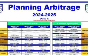 PLANNING ARBITRAGE PAR LES JOUEURS