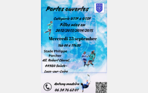 PORTES OUVERTES FOOT FEMININ U11 et U13